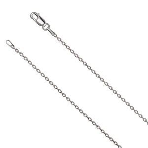 1.5mm 14k White Gold Solid Cable Chain Lobster Clasp 20 Inch Necklace